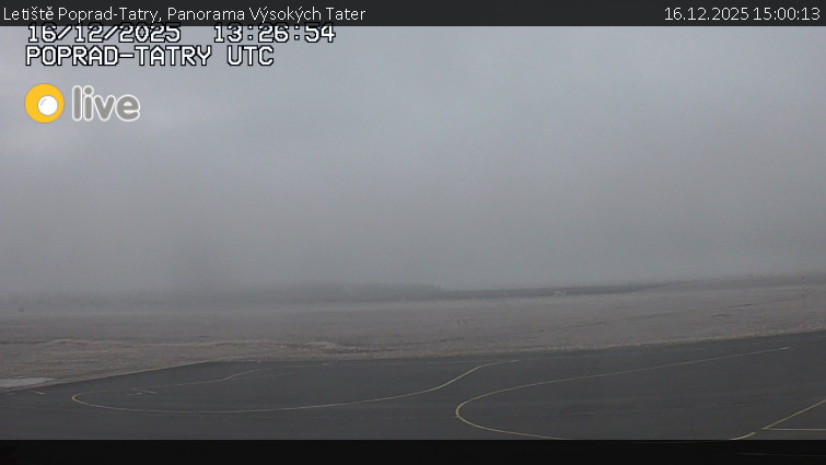 Letiště Poprad-Tatry - Panorama Výsokých Tater - 16.12.2025 v 15:00