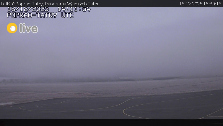 Letiště Poprad-Tatry - Panorama Výsokých Tater - 16.12.2025 v 15:30