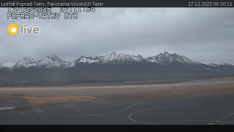 Letiště Poprad-Tatry - Panorama Výsokých Tater - 17.12.2025 v 08:30