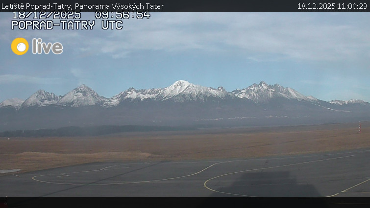 Letiště Poprad-Tatry - Panorama Výsokých Tater - 18.12.2025 v 11:00