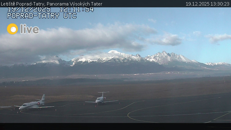 Letiště Poprad-Tatry - Panorama Výsokých Tater - 19.12.2025 v 13:30