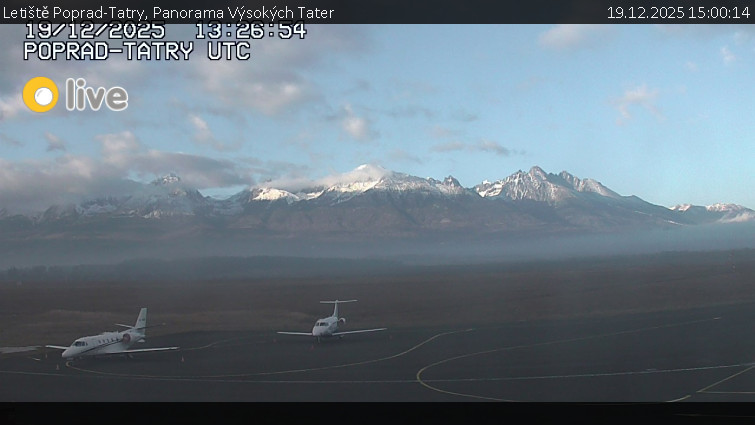 Letiště Poprad-Tatry - Panorama Výsokých Tater - 19.12.2025 v 15:00