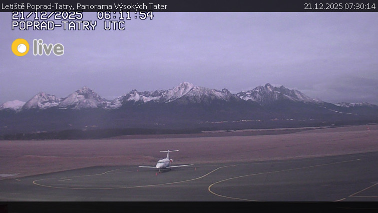 Letiště Poprad-Tatry - Panorama Výsokých Tater - 21.12.2025 v 07:30