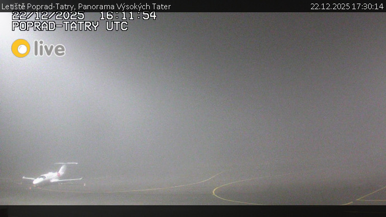 Letiště Poprad-Tatry - Panorama Výsokých Tater - 22.12.2025 v 17:30