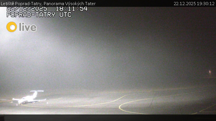 Letiště Poprad-Tatry - Panorama Výsokých Tater - 22.12.2025 v 19:30