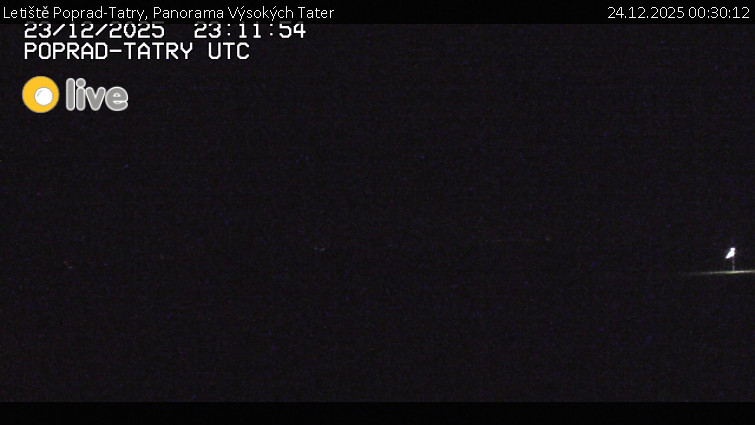 Letiště Poprad-Tatry - Panorama Výsokých Tater - 24.12.2025 v 00:30