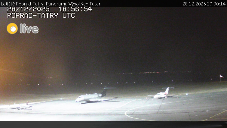 Letiště Poprad-Tatry - Panorama Výsokých Tater - 28.12.2025 v 20:00
