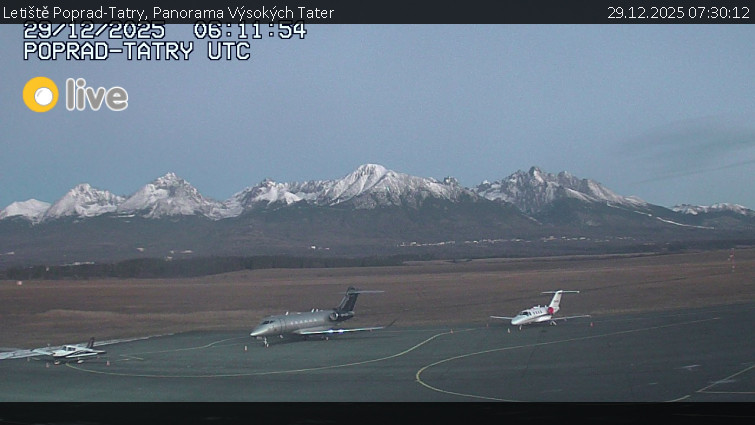 Letiště Poprad-Tatry - Panorama Výsokých Tater - 29.12.2025 v 07:30