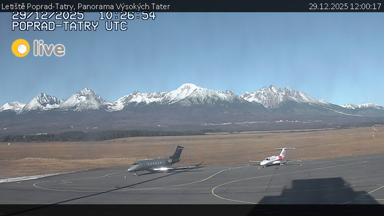 Letiště Poprad-Tatry - Panorama Výsokých Tater - 29.12.2025 v 12:00