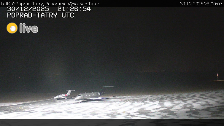 Letiště Poprad-Tatry - Panorama Výsokých Tater - 30.12.2025 v 23:00