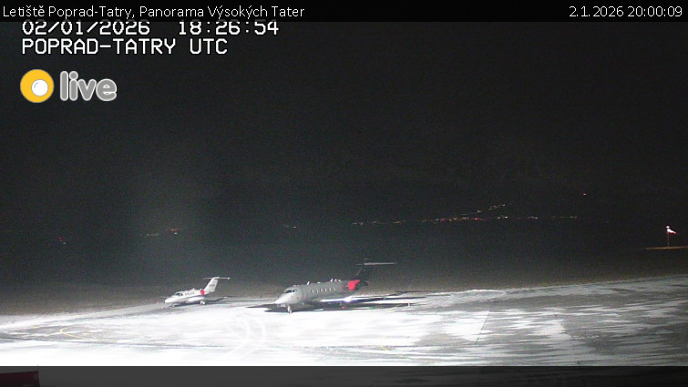 Letiště Poprad-Tatry - Panorama Výsokých Tater - 2.1.2026 v 20:00