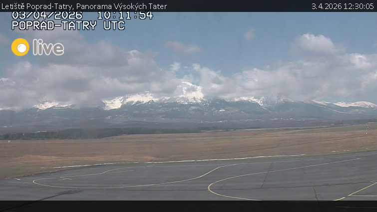 Letiště Poprad-Tatry - Panorama Výsokých Tater - 3.4.2026 v 12:30