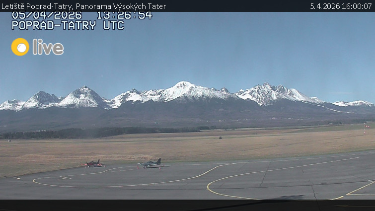 Letiště Poprad-Tatry - Panorama Výsokých Tater - 5.4.2026 v 16:00