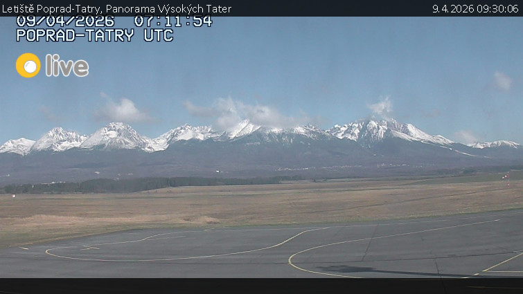 Letiště Poprad-Tatry - Panorama Výsokých Tater - 9.4.2026 v 09:30