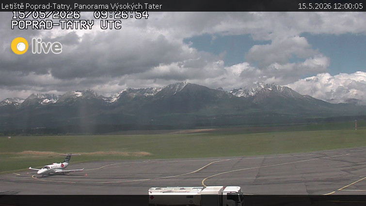 Letiště Poprad-Tatry - Panorama Výsokých Tater - 15.5.2026 v 12:00