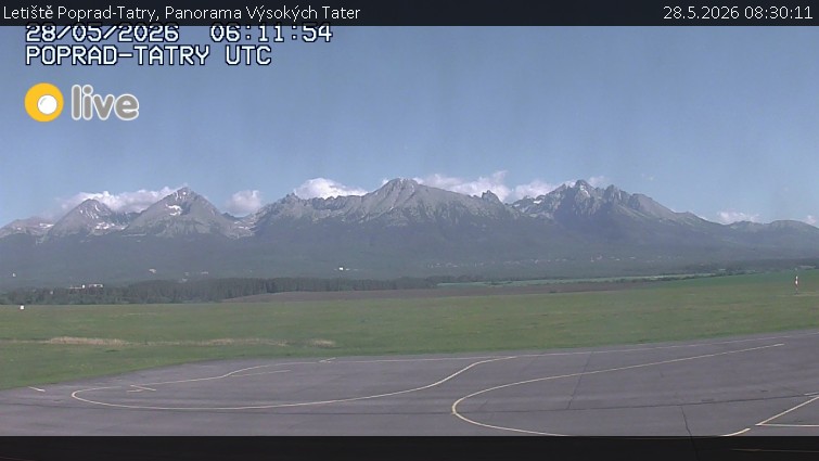 Letiště Poprad-Tatry - Panorama Výsokých Tater - 28.5.2026 v 08:30