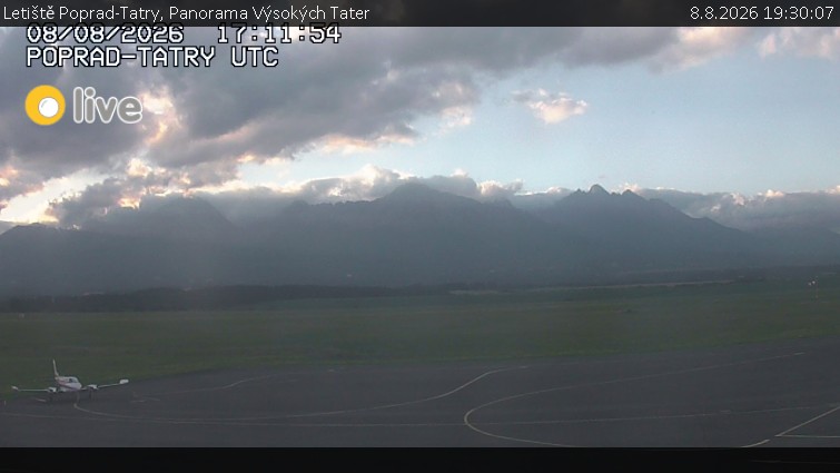 Lotnisko Poprad-Tatry - Panorama Wysokich Tatr - 8.8.2026 v 19:30