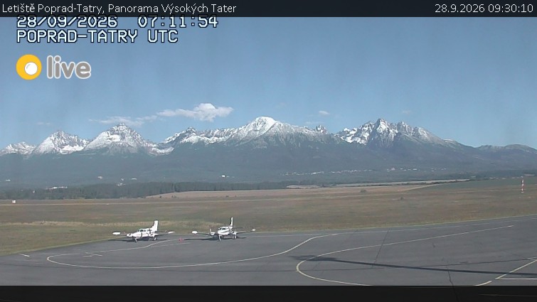 Letiště Poprad-Tatry - Panorama Výsokých Tater - 28.9.2026 v 09:30