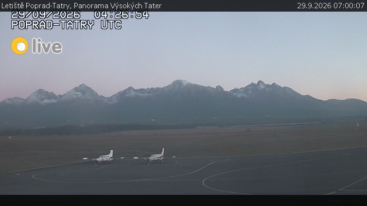 Letiště Poprad-Tatry - Panorama Výsokých Tater - 29.9.2026 v 07:00
