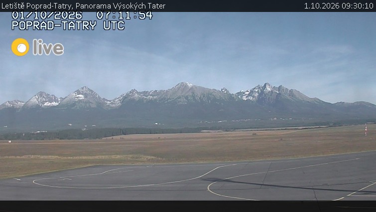 Letiště Poprad-Tatry - Panorama Výsokých Tater - 1.10.2026 v 09:30