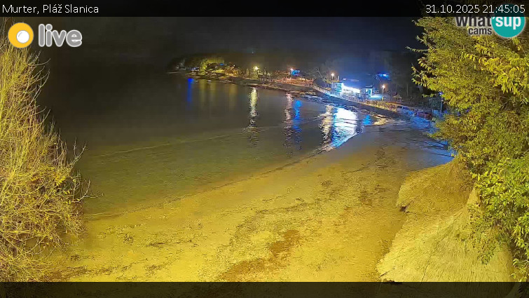 Murter - Pláž Slanica - 31.10.2025 v 21:45 Murter - Pláž Slanica - 31.10.2025 v 21:45
