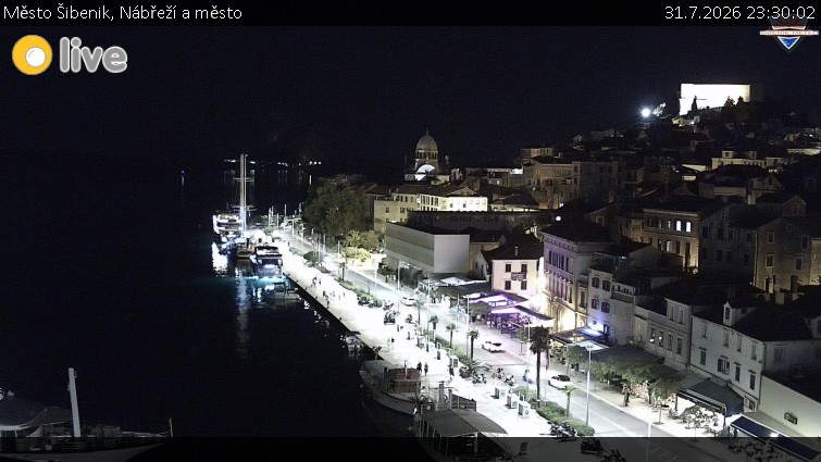 Stadt Šibenik - Uferpromenade und Stadt - 31.7.2026 v 23:30