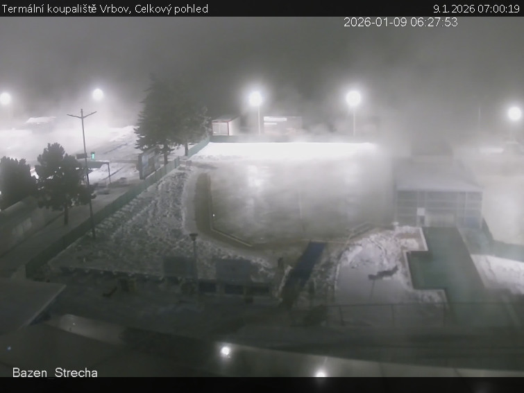 Termální koupaliště Vrbov - Celkový pohled - 9.1.2026 v 07:00