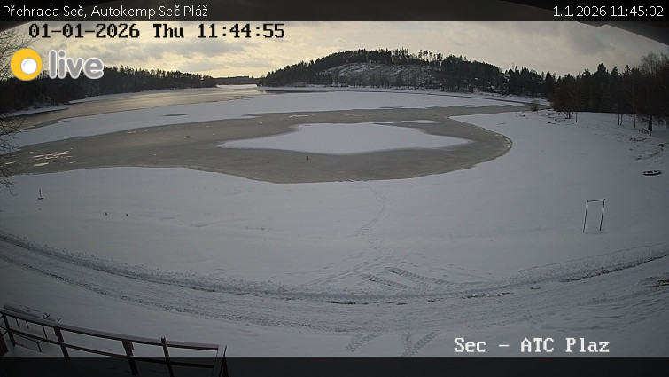 Přehrada Seč - Autokemp Seč Pláž - 1.1.2026 v 11:45