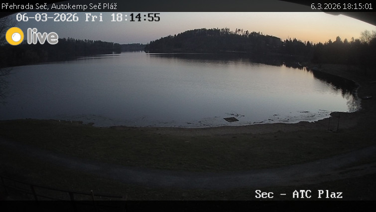 Přehrada Seč - Autokemp Seč Pláž - 6.3.2026 v 18:15