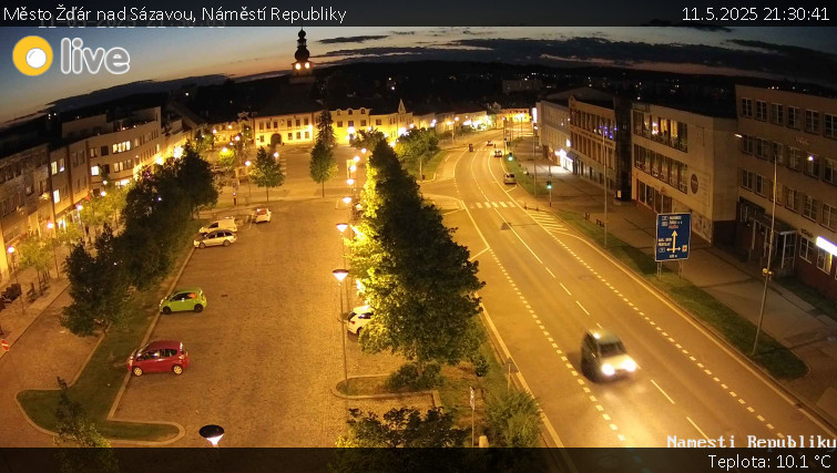 Město Žďár nad Sázavou - Náměstí Republiky - 11.5.2025 v 21:30 Město Žďár nad Sázavou - Náměstí Republiky - 11.5.2025 v 21:30