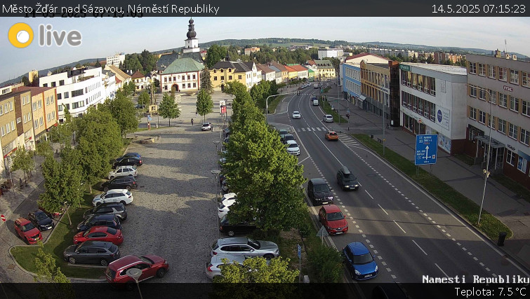 Město Žďár nad Sázavou - Náměstí Republiky - 14.5.2025 v 07:15 Město Žďár nad Sázavou - Náměstí Republiky - 14.5.2025 v 07:15