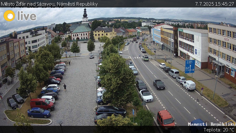 Město Žďár nad Sázavou - Náměstí Republiky - 7.7.2025 v 15:45 Město Žďár nad Sázavou - Náměstí Republiky - 7.7.2025 v 15:45