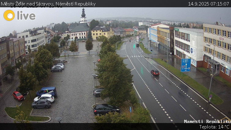 Město Žďár nad Sázavou - Náměstí Republiky - 14.9.2025 v 07:15