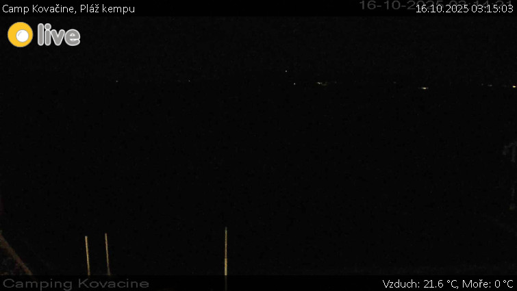 Camp Kovačine - Pláž kempu - 16.10.2025 v 03:15 Camp Kovačine - Pláž kempu - 16.10.2025 v 03:15