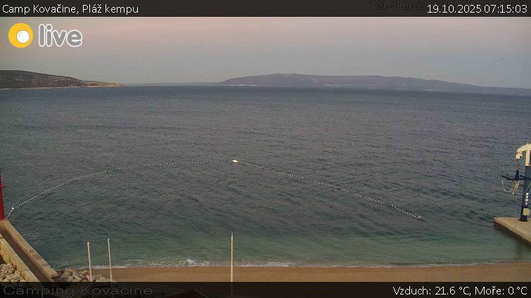 Camp Kovačine - Pláž kempu - 19.10.2025 v 07:15 Camp Kovačine - Pláž kempu - 19.10.2025 v 07:15