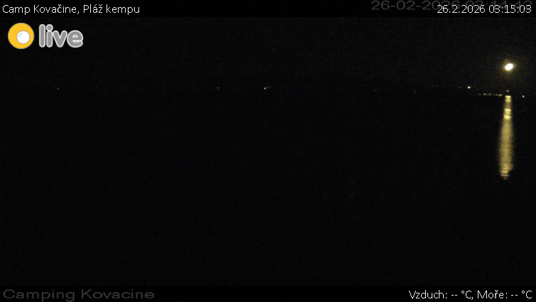 Camp Kovačine - Pláž kempu - 26.2.2026 v 03:15