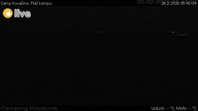 Camp Kovačine - Pláž kempu - 26.2.2026 v 05:45