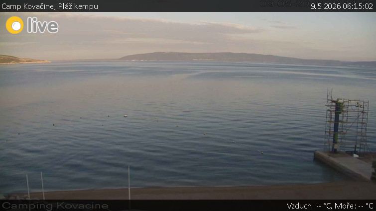 Camp Kovačine - Pláž kempu - 9.5.2026 v 06:15