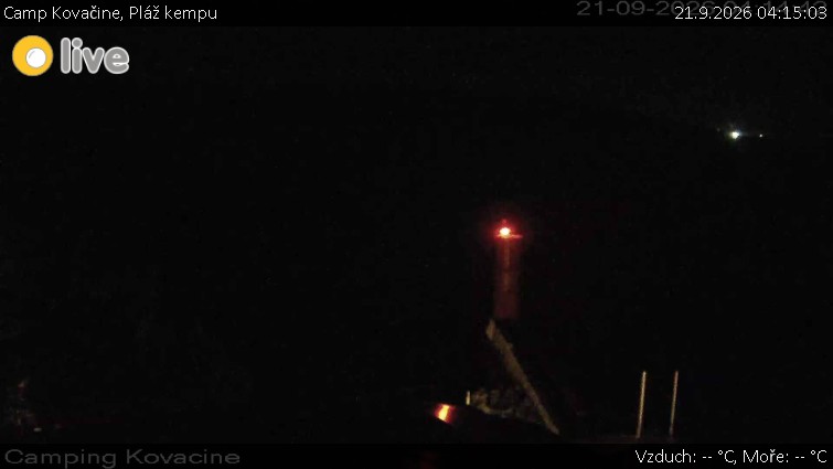 Camp Kovačine - Pláž kempu - 21.9.2026 v 04:15