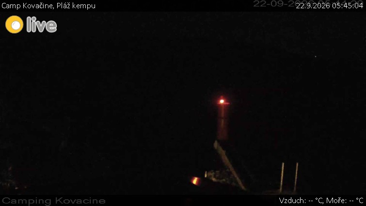 Camp Kovačine - Pláž kempu - 22.9.2026 v 05:45