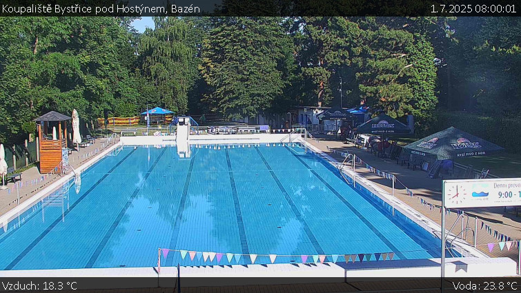 Koupaliště Bystřice pod Hostýnem - Bazén - 1.7.2025 v 08:00 Koupaliště Bystřice pod Hostýnem - Bazén - 1.7.2025 v 08:00