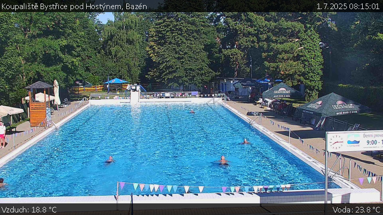 Koupaliště Bystřice pod Hostýnem - Bazén - 1.7.2025 v 08:15 Koupaliště Bystřice pod Hostýnem - Bazén - 1.7.2025 v 08:15