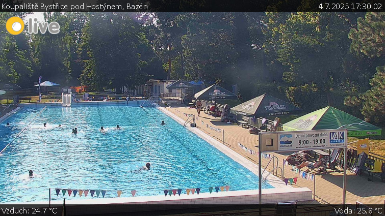 Koupaliště Bystřice pod Hostýnem - Bazén - 4.7.2025 v 17:30 Koupaliště Bystřice pod Hostýnem - Bazén - 4.7.2025 v 17:30
