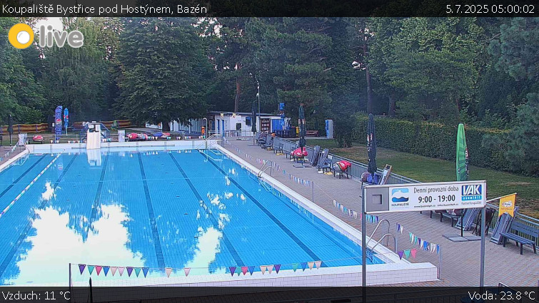 Koupaliště Bystřice pod Hostýnem - Bazén - 5.7.2025 v 05:00 Koupaliště Bystřice pod Hostýnem - Bazén - 5.7.2025 v 05:00