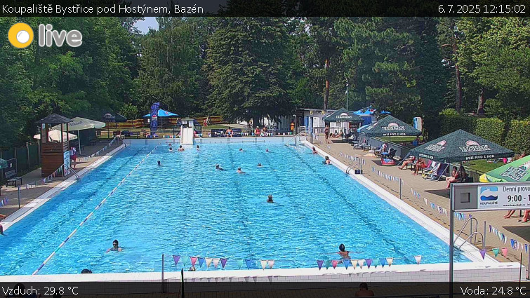 Koupaliště Bystřice pod Hostýnem - Bazén - 6.7.2025 v 12:15 Koupaliště Bystřice pod Hostýnem - Bazén - 6.7.2025 v 12:15