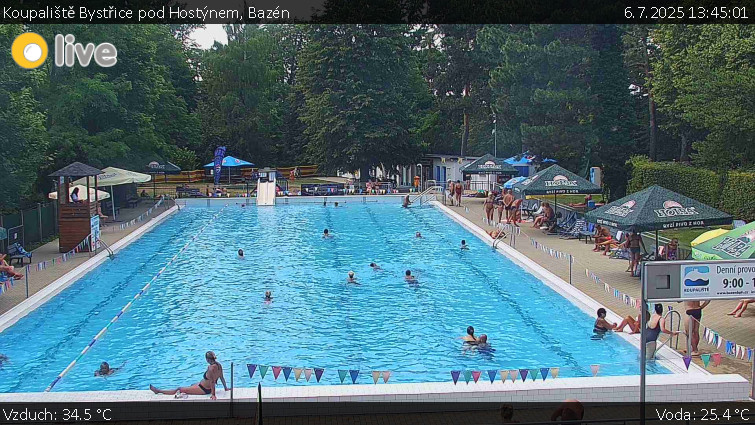 Koupaliště Bystřice pod Hostýnem - Bazén - 6.7.2025 v 13:45 Koupaliště Bystřice pod Hostýnem - Bazén - 6.7.2025 v 13:45
