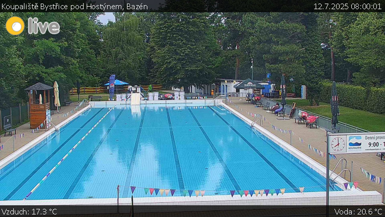 Koupaliště Bystřice pod Hostýnem - Bazén - 12.7.2025 v 08:00 Koupaliště Bystřice pod Hostýnem - Bazén - 12.7.2025 v 08:00