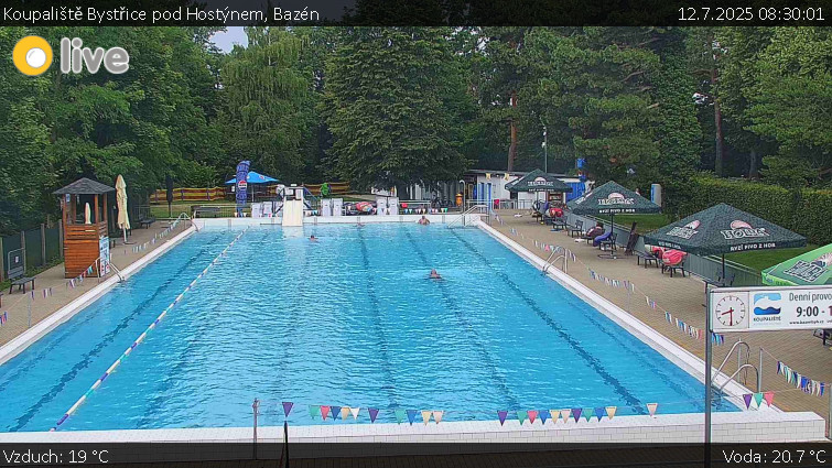 Koupaliště Bystřice pod Hostýnem - Bazén - 12.7.2025 v 08:30 Koupaliště Bystřice pod Hostýnem - Bazén - 12.7.2025 v 08:30