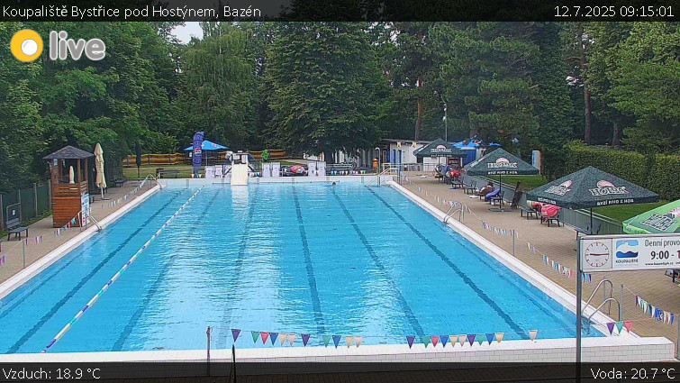 Koupaliště Bystřice pod Hostýnem - Bazén - 12.7.2025 v 09:15 Koupaliště Bystřice pod Hostýnem - Bazén - 12.7.2025 v 09:15