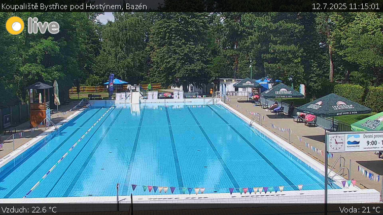 Koupaliště Bystřice pod Hostýnem - Bazén - 12.7.2025 v 11:15 Koupaliště Bystřice pod Hostýnem - Bazén - 12.7.2025 v 11:15